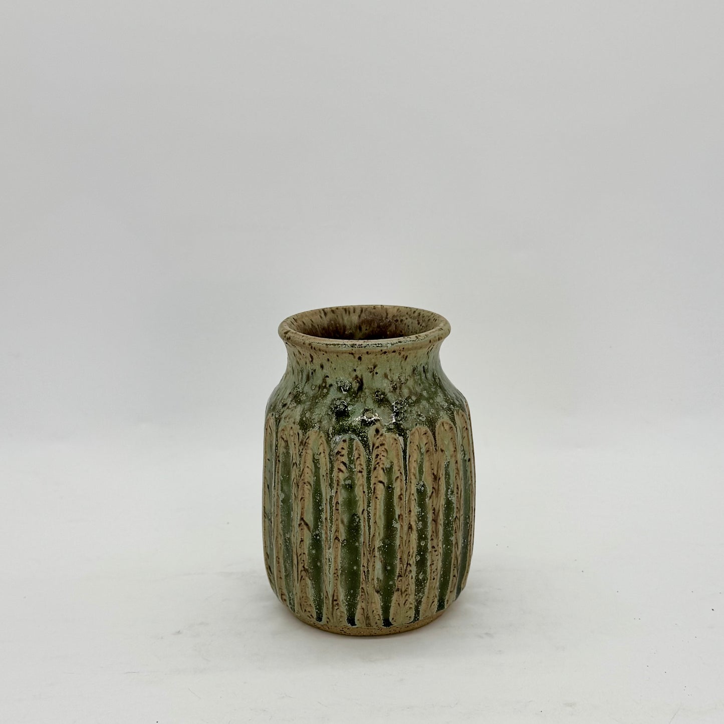 Fluted Vase in Pale Seaweed