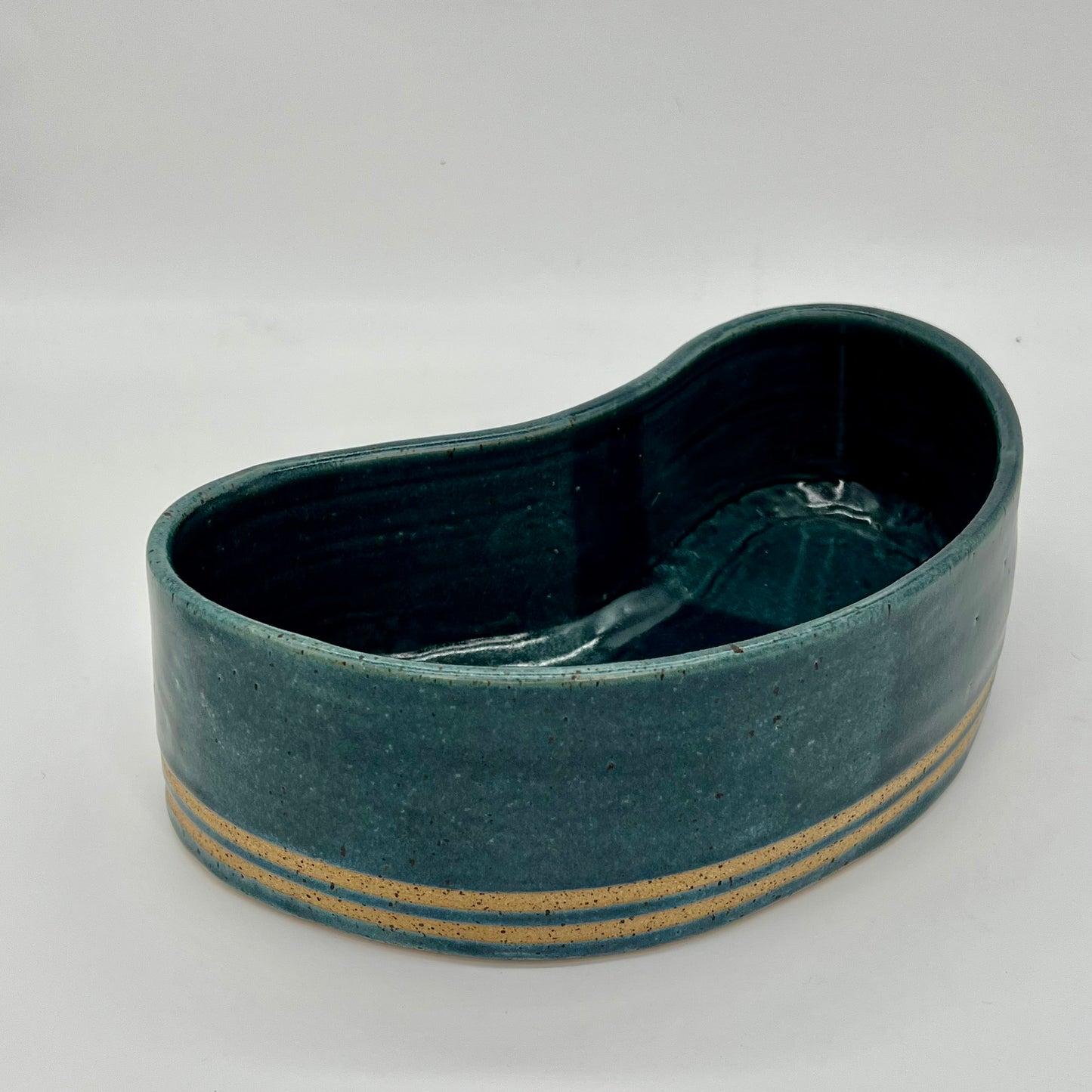 Blue Race-Striped Kidney Planter