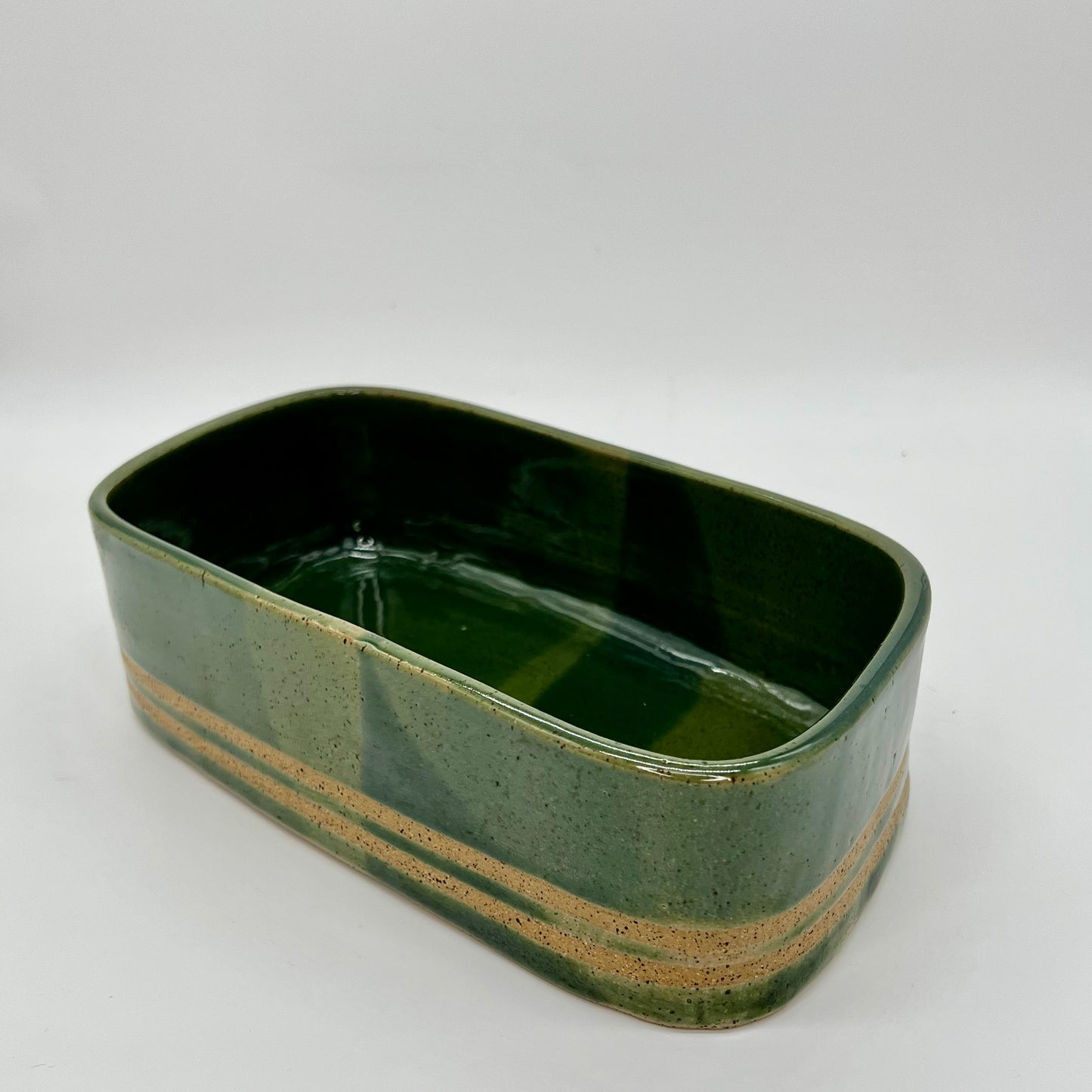 Green Race-Striped Planter