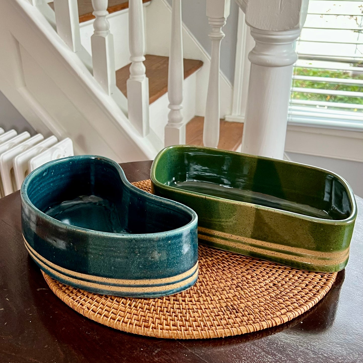 Green Race-Striped Planter