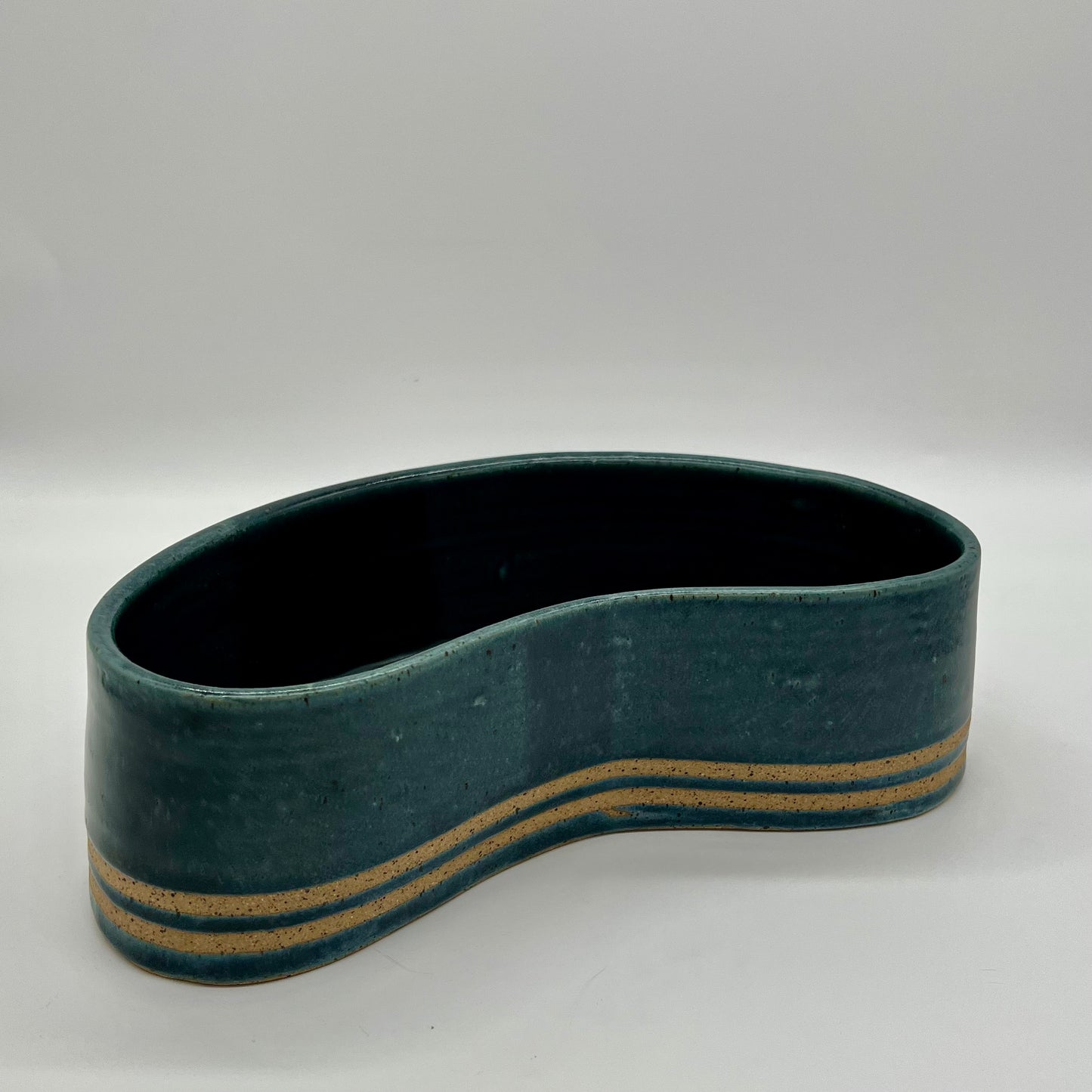Blue Race-Striped Kidney Planter