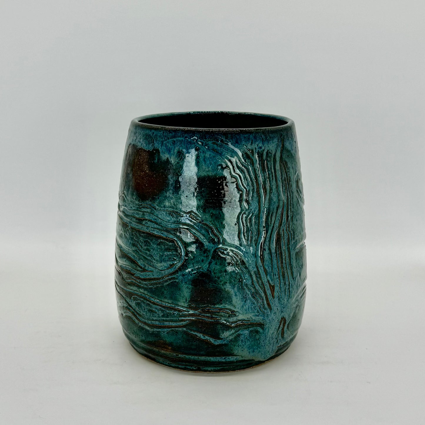 Carved Barrel Vase