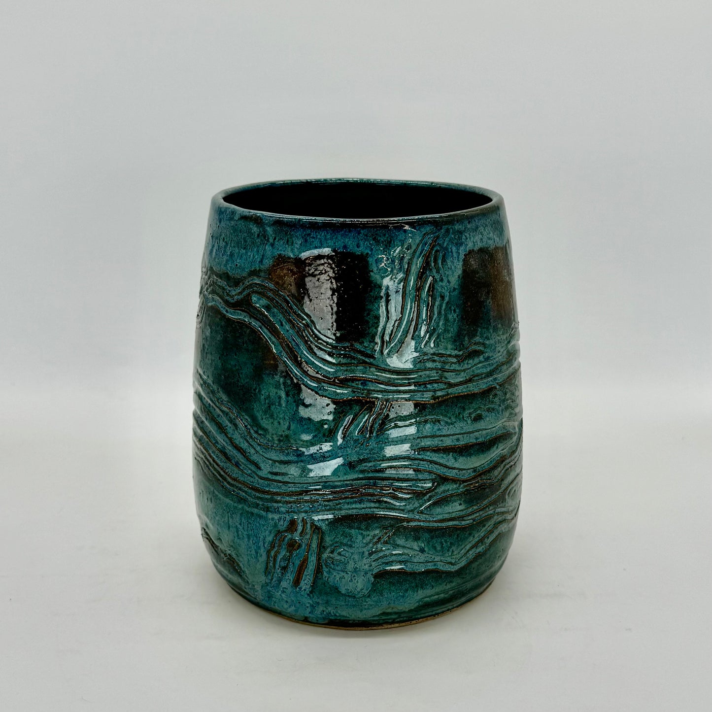 Carved Barrel Vase