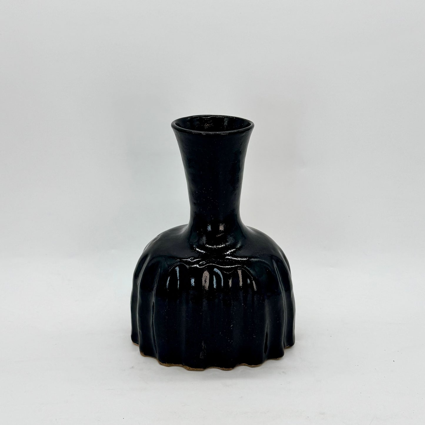 Black Fluted Vase