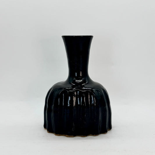 Black Fluted Vase