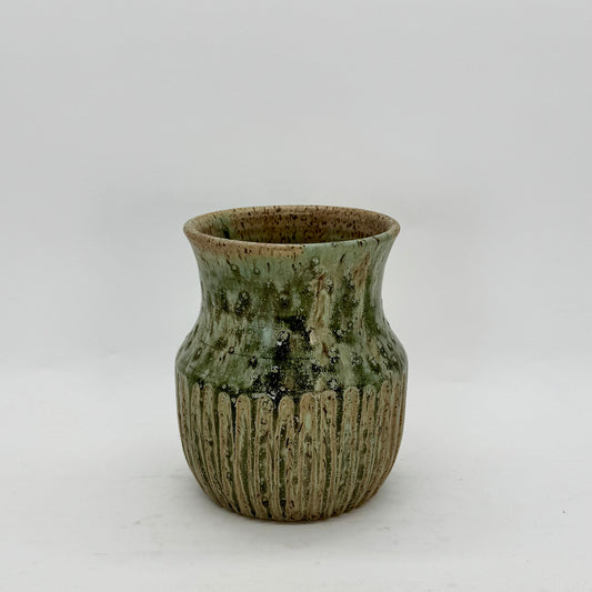 Fluted Vase in Pale Seaweed