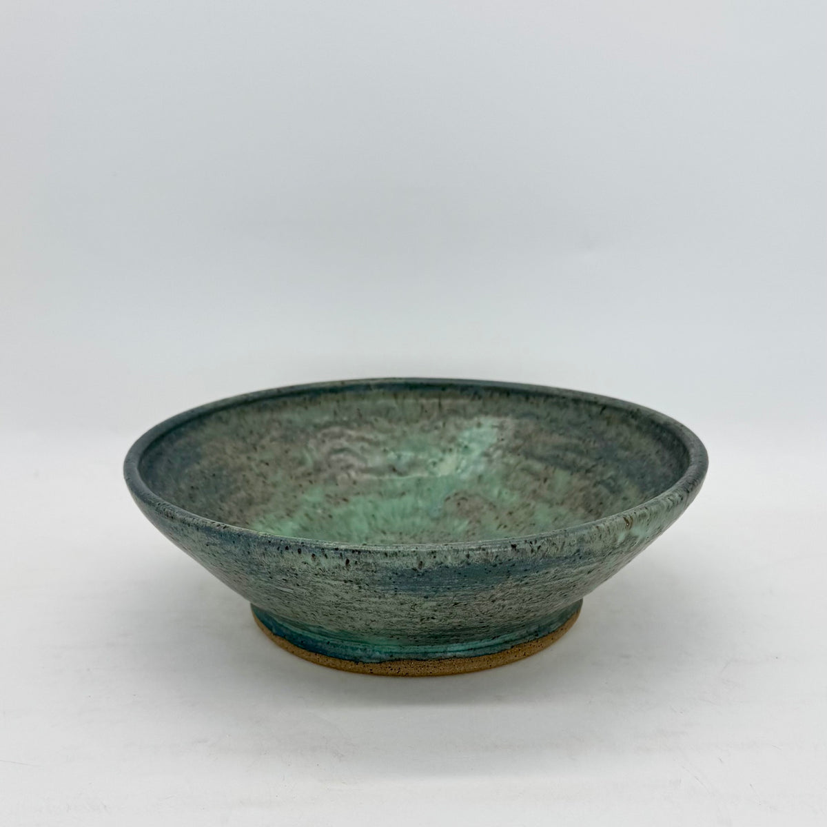 Stony Blue Shallow Bowl