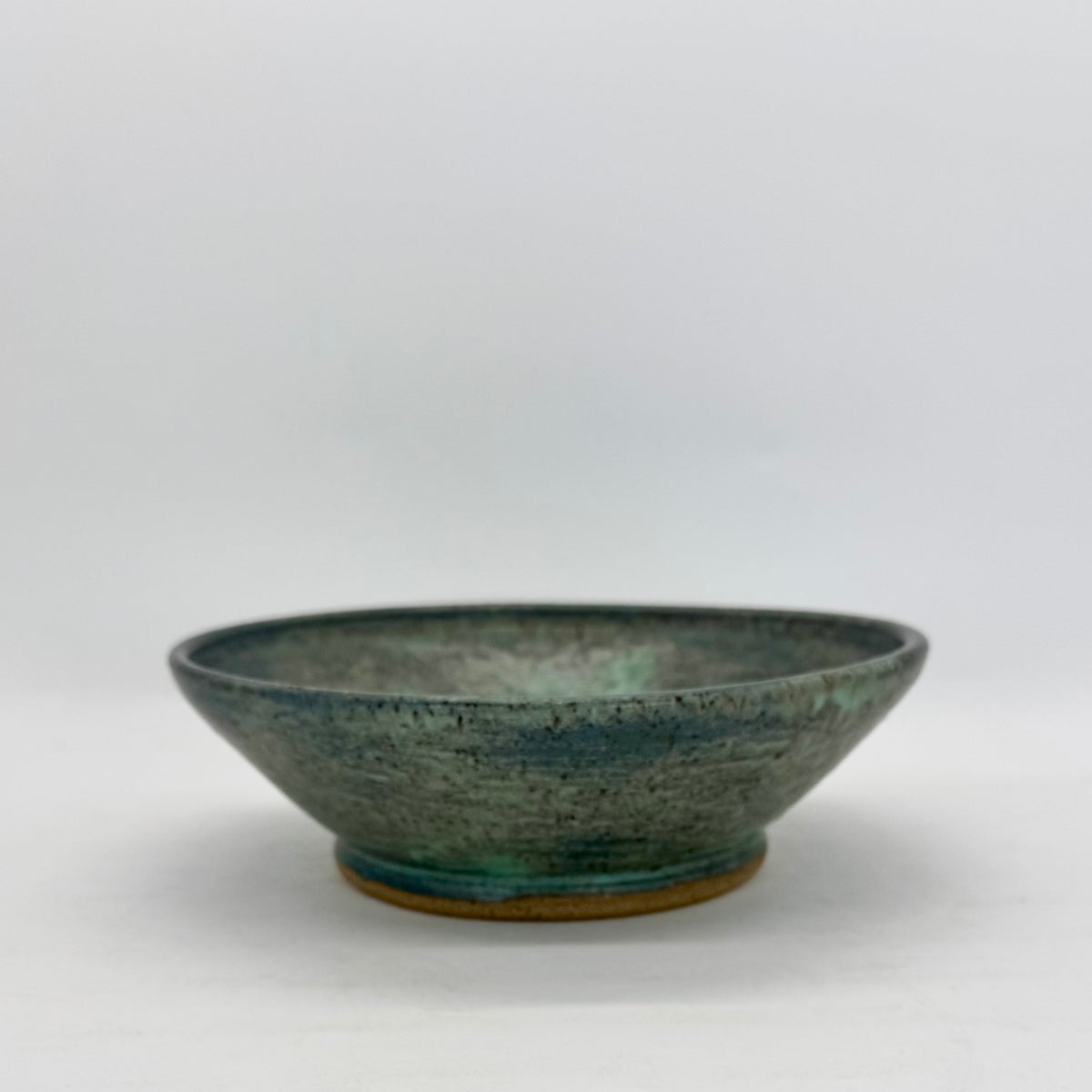 Stony Blue Shallow Bowl