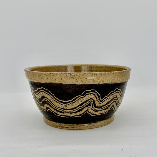Carved Geo Serving Bowl