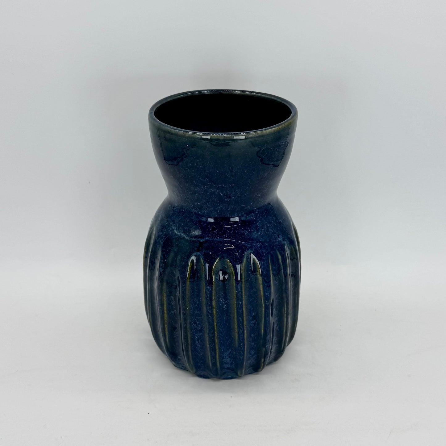 Midnight Blue Fluted Vase