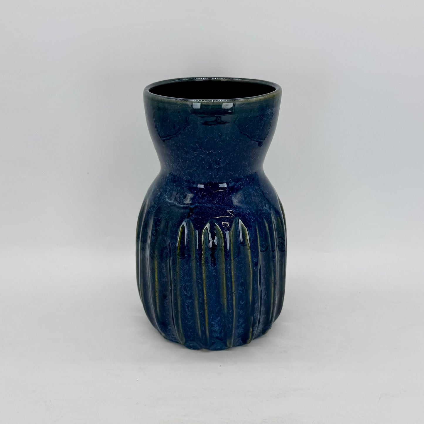 Midnight Blue Fluted Vase