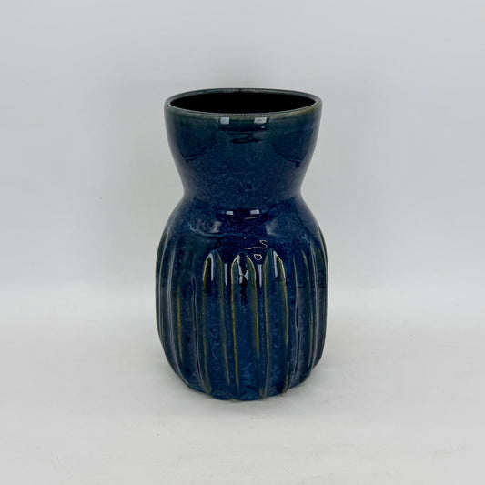 Midnight Blue Fluted Vase