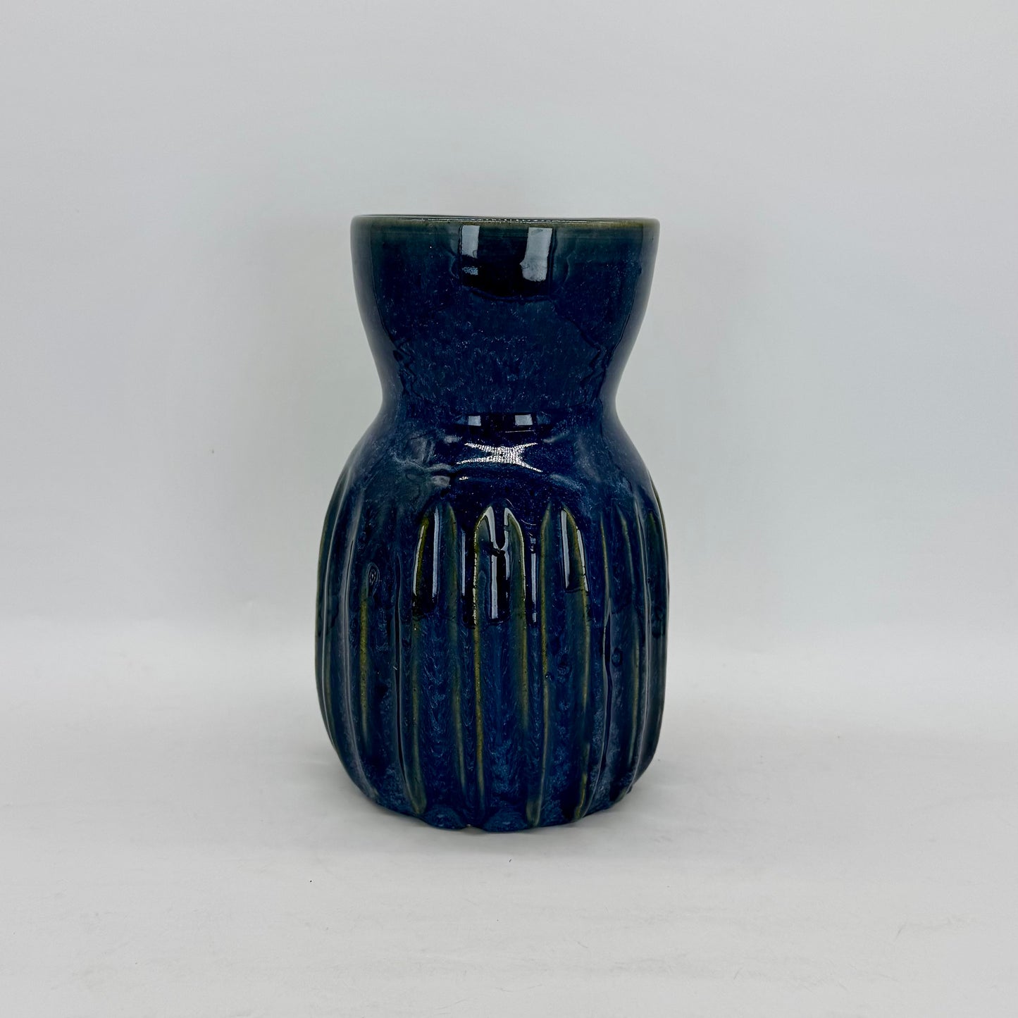 Midnight Blue Fluted Vase